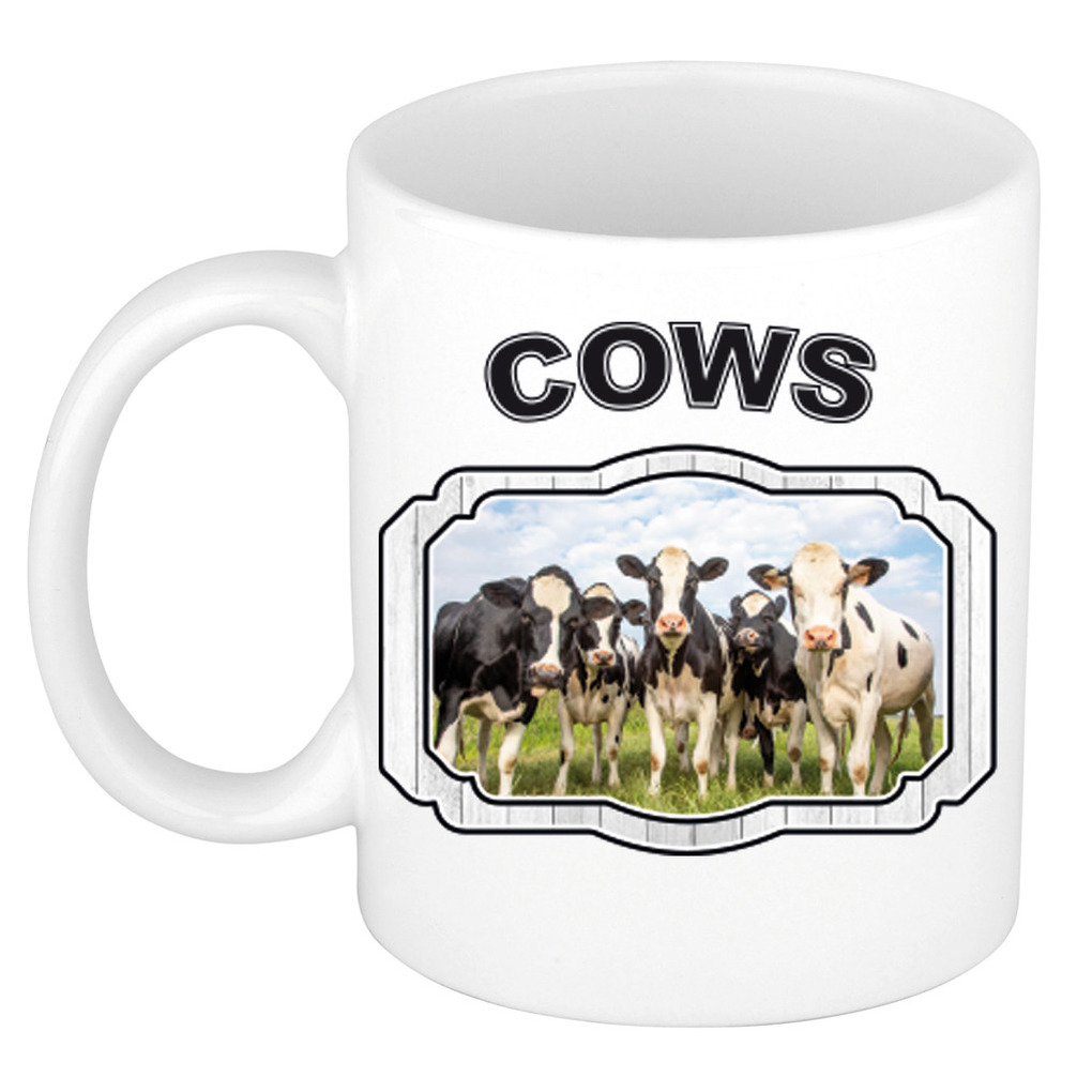 Dieren liefhebber koe mok 300 ml - kudde Nederlandse koeien beker