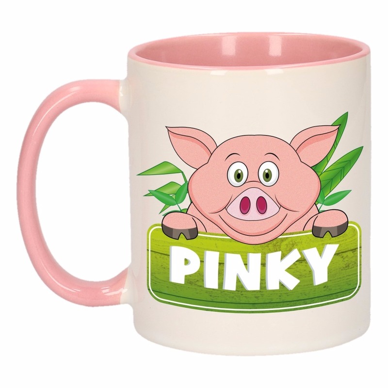 Dieren mok /varkens beker Pinky 300 ml