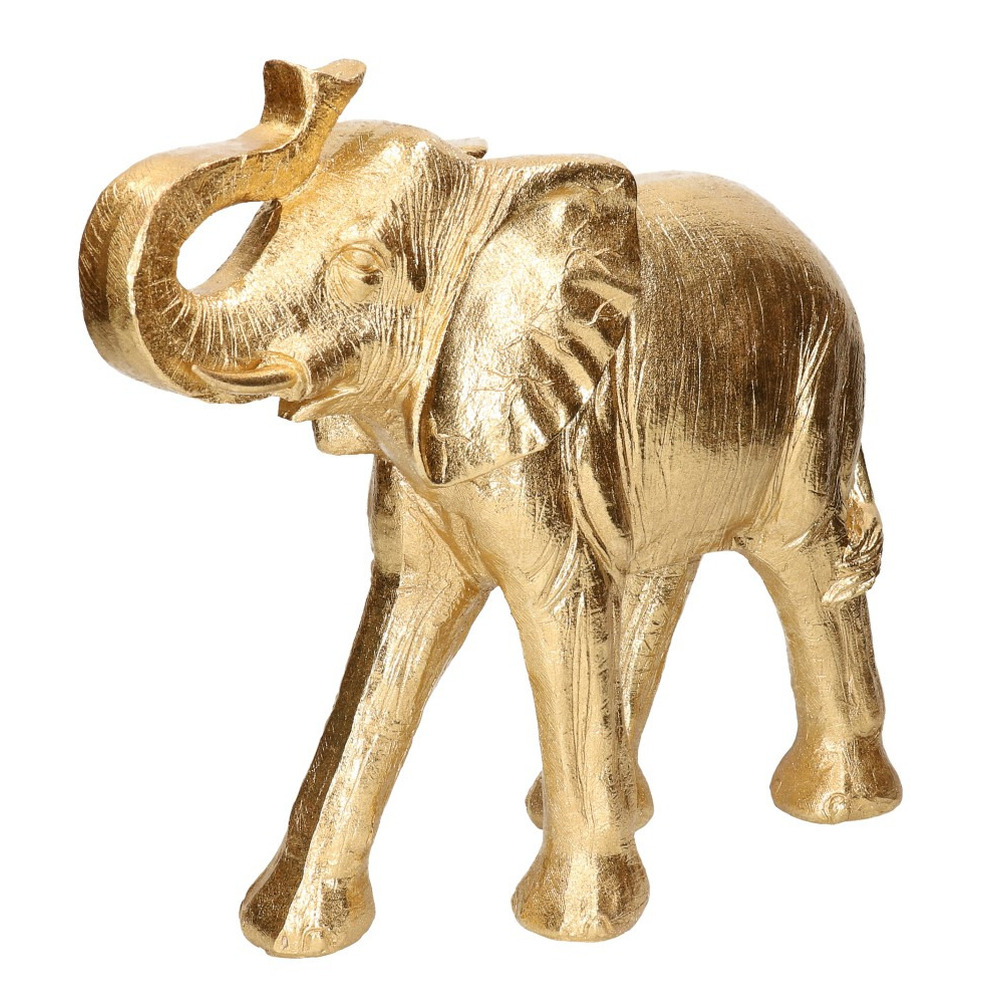 Dierenbeeld van een gouden olifant 33 cm