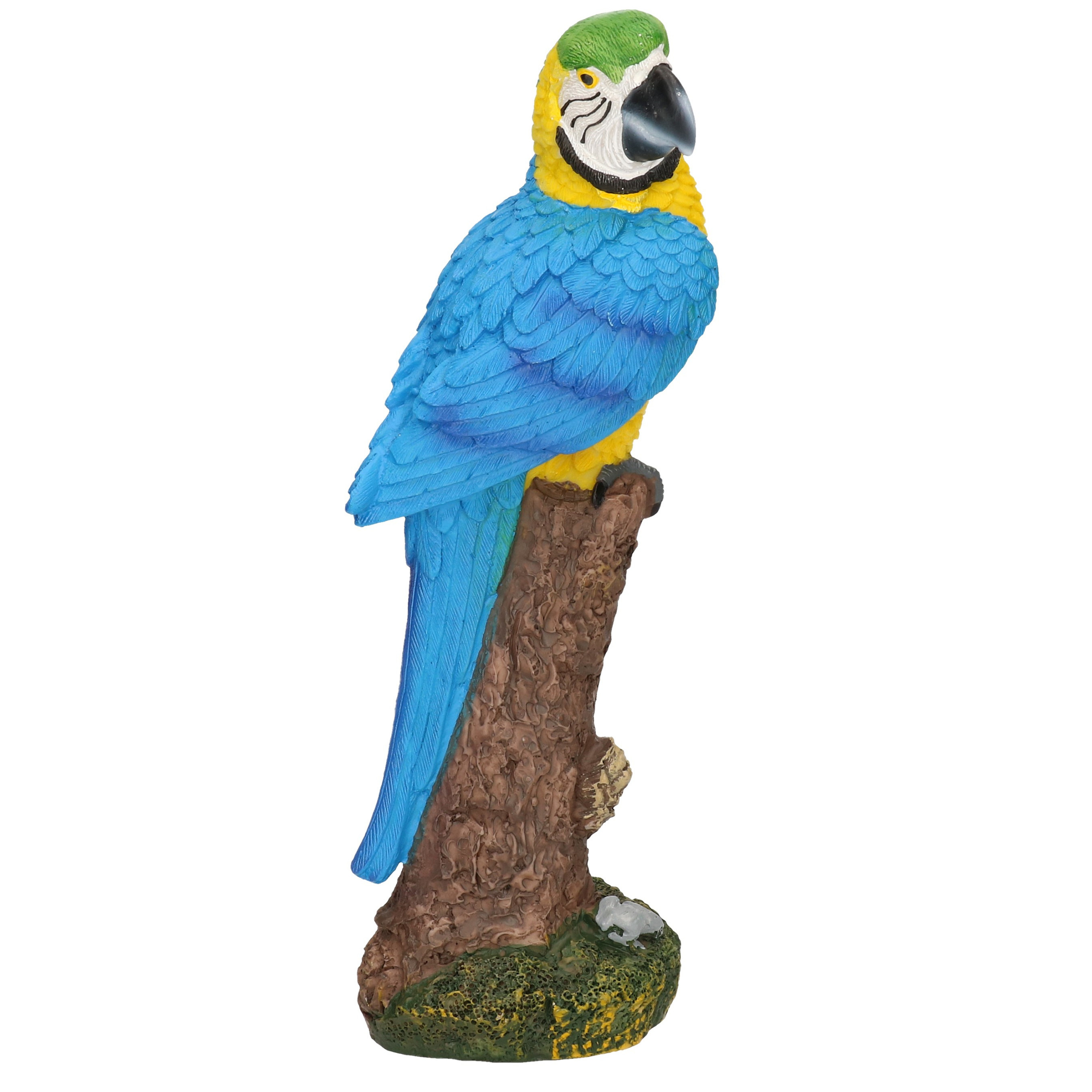 Dierenbeeldje ara papegaaitje vogel blauw 24 cm polystone
