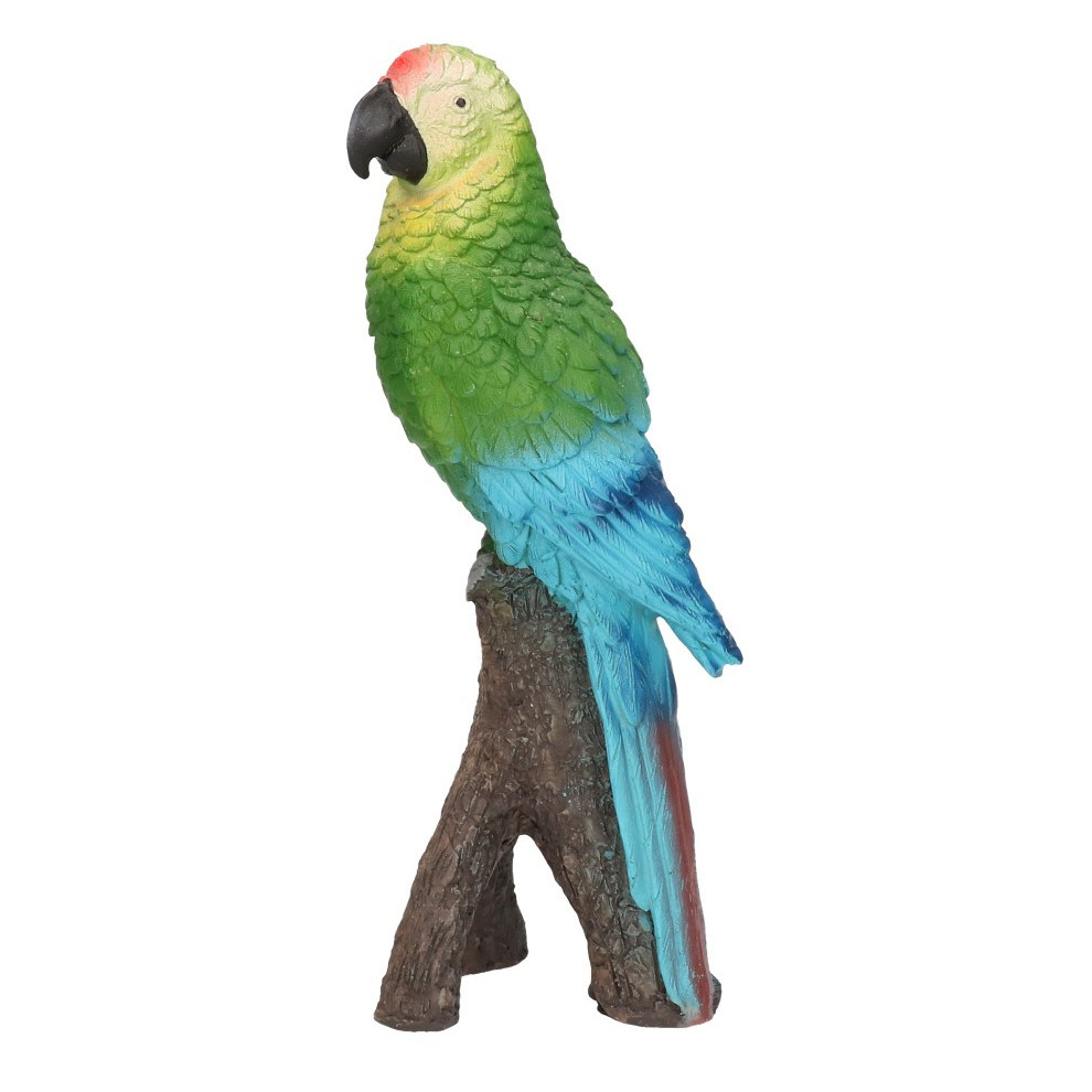 Dierenbeeldje ara papegaaitje vogel groen 20 cm polystone