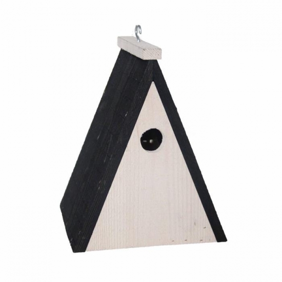 Driehoekig houten vogel nestkastje 18 cm