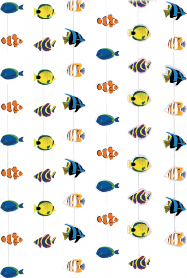 Feestversiering decoraties Tropisch deurgordijn met vissen thema 200 x 90 cm