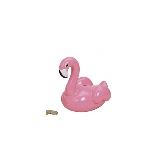 Flamingo spaarpotten lichtroze 17 cm