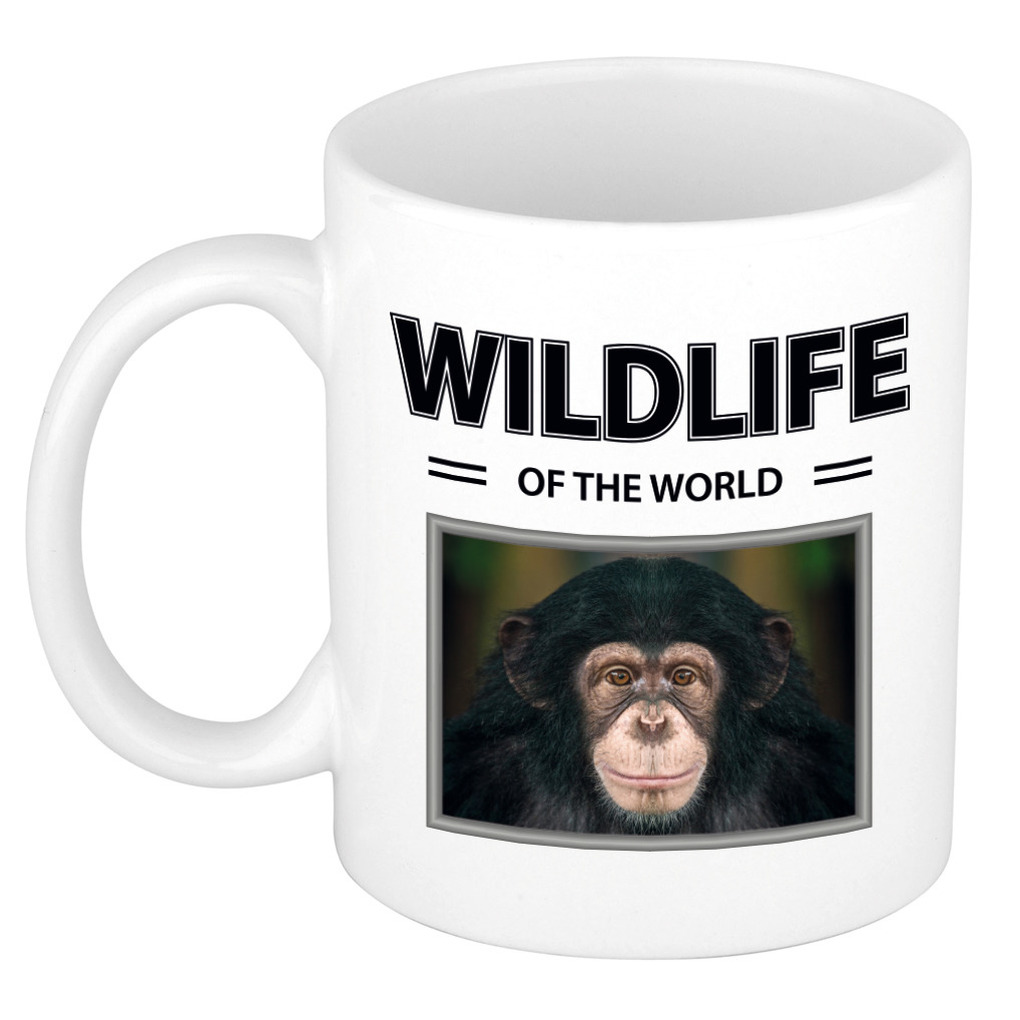 Foto mok Aap mok - beker - wildlife of the world cadeau Chimpansee apen liefhebber