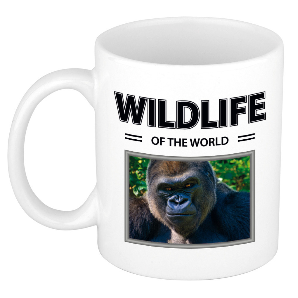 Foto mok Aap mok - beker - wildlife of the world cadeau Gorilla apen liefhebber