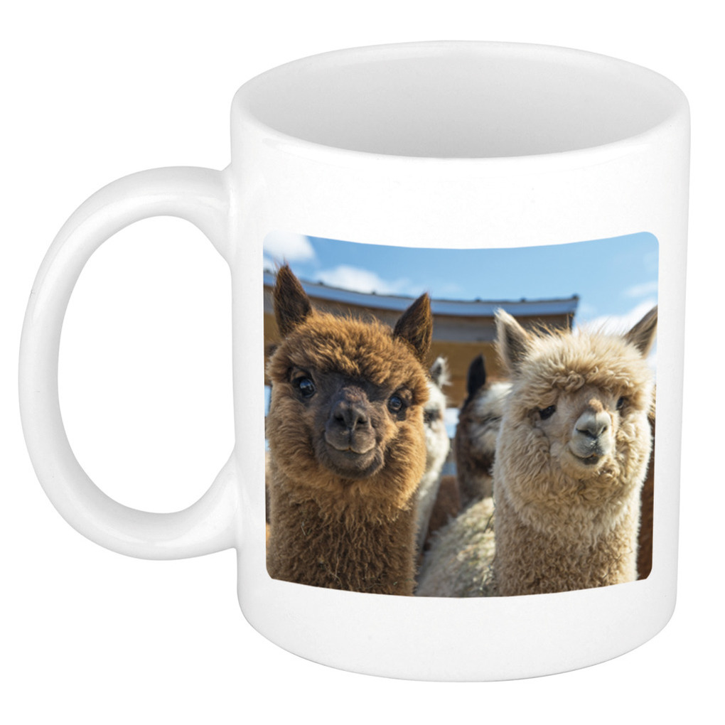 Foto mok alpaca mok - beker 300 ml - Cadeau alpacas liefhebber