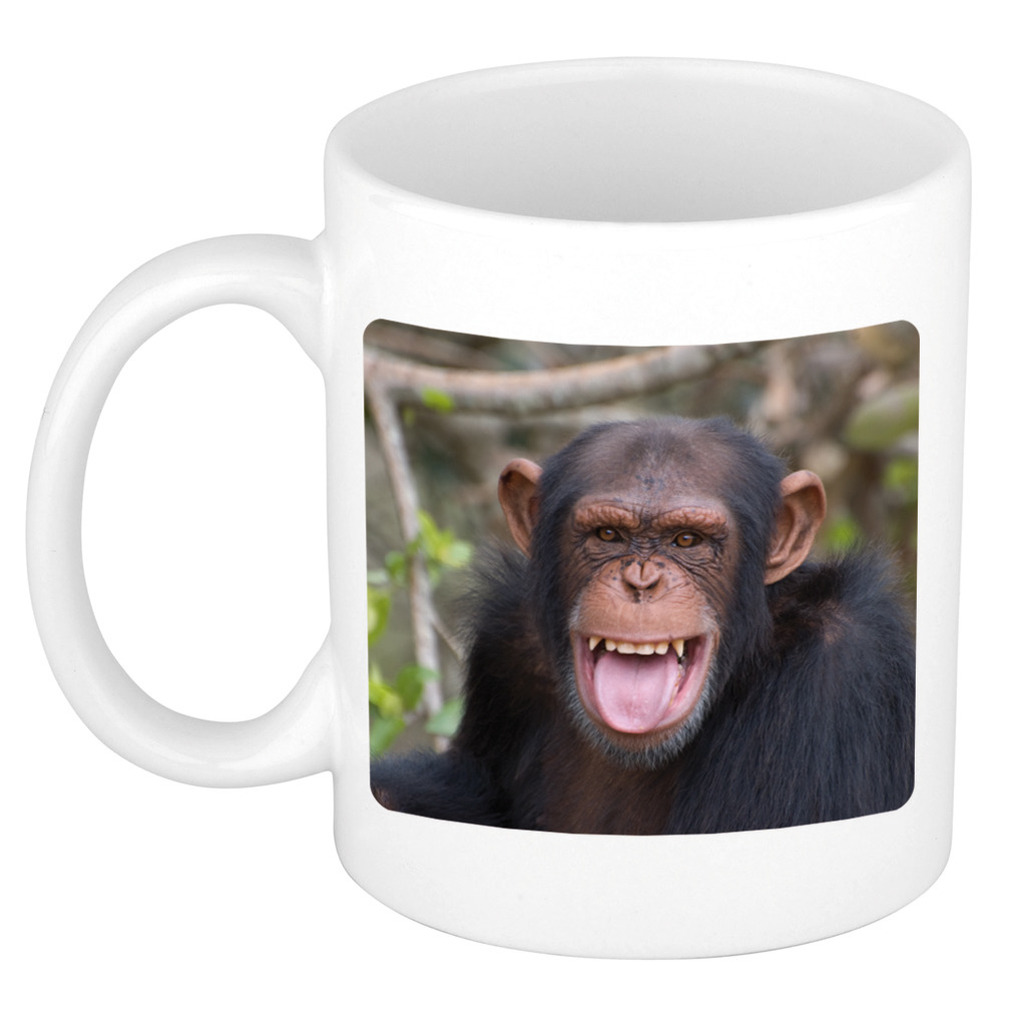 Foto mok chimpansee mok-beker 300 ml Cadeau apen liefhebber