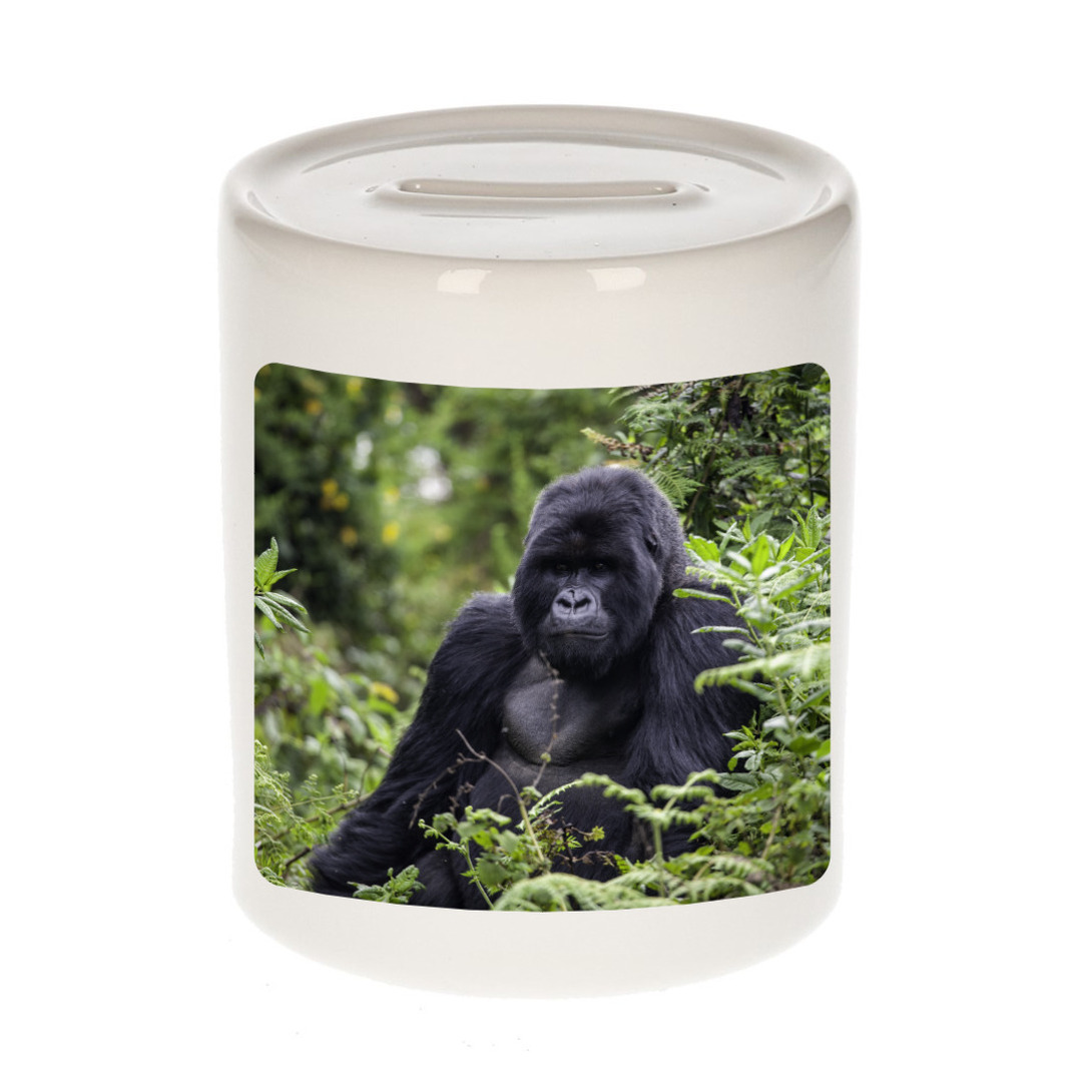 Foto mok gorilla spaarpot 9 cm - Cadeau gorilla apen liefhebber