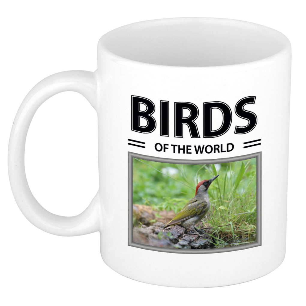 Foto mok Groene specht beker - birds of the world cadeau Spechten liefhebber