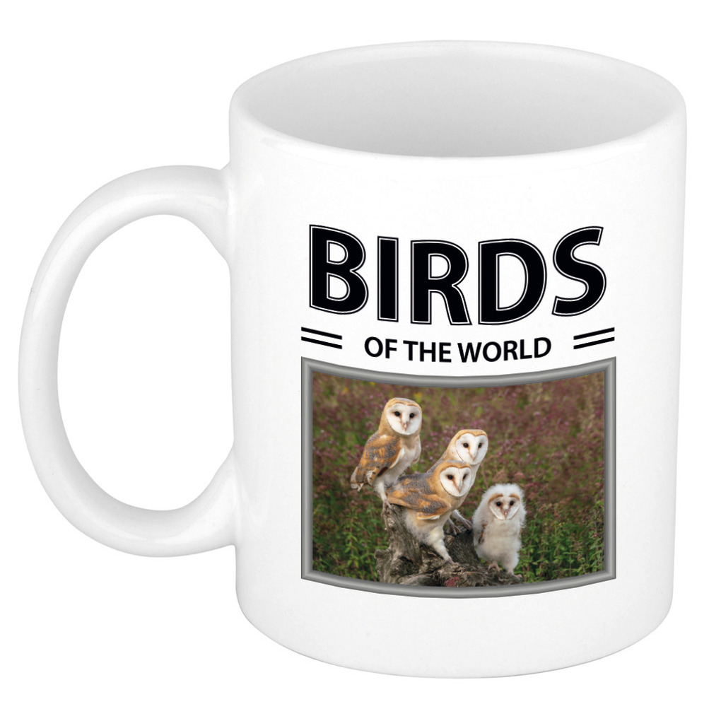 Foto mok Kerkuil beker - birds of the world cadeau Kerkuilen liefhebber