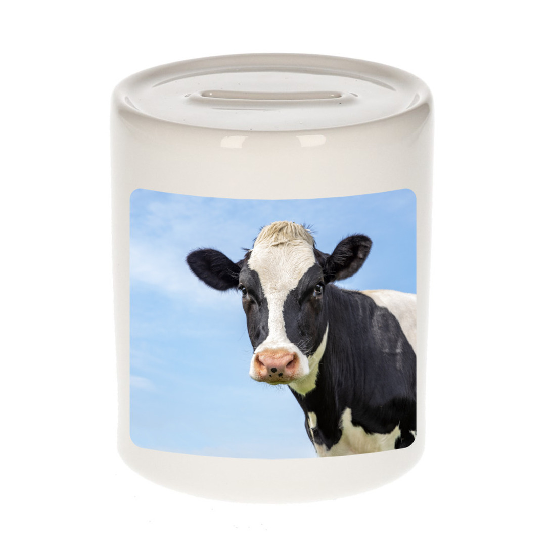 Foto mok koe spaarpot 9 cm - Cadeau koeien liefhebber