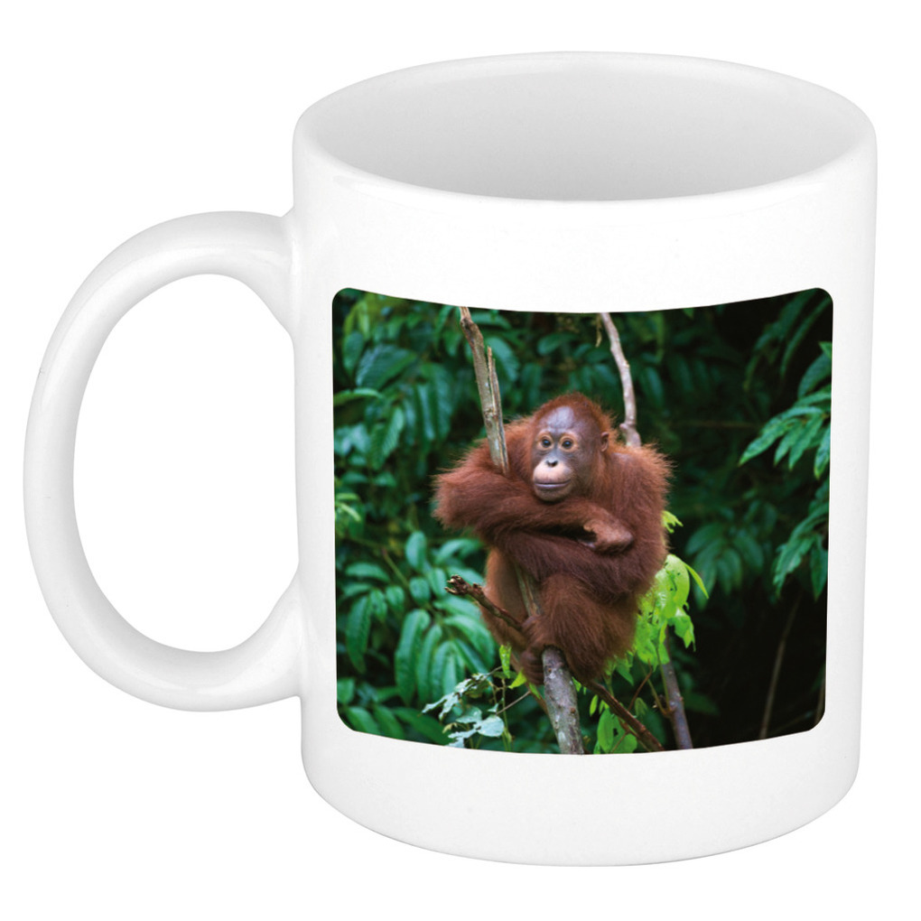 Afbeelding Foto mok orangoetan mok / beker 300 ml - Cadeau apen liefhebber door Animals Giftshop