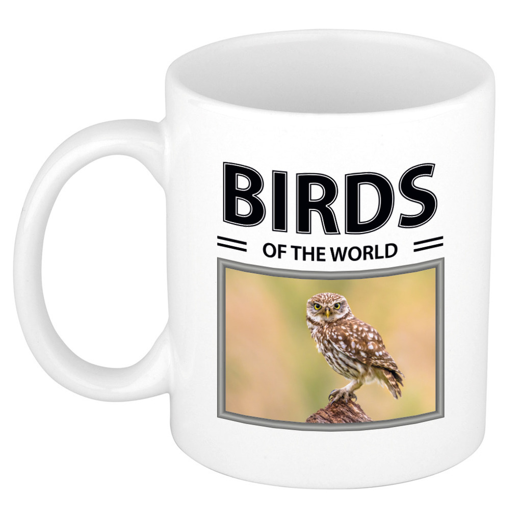 Foto mok Steenuil beker - birds of the world cadeau Steenuilen liefhebber
