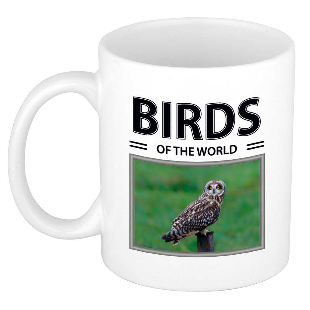 Foto mok Velduil beker - birds of the world cadeau Velduilen liefhebber