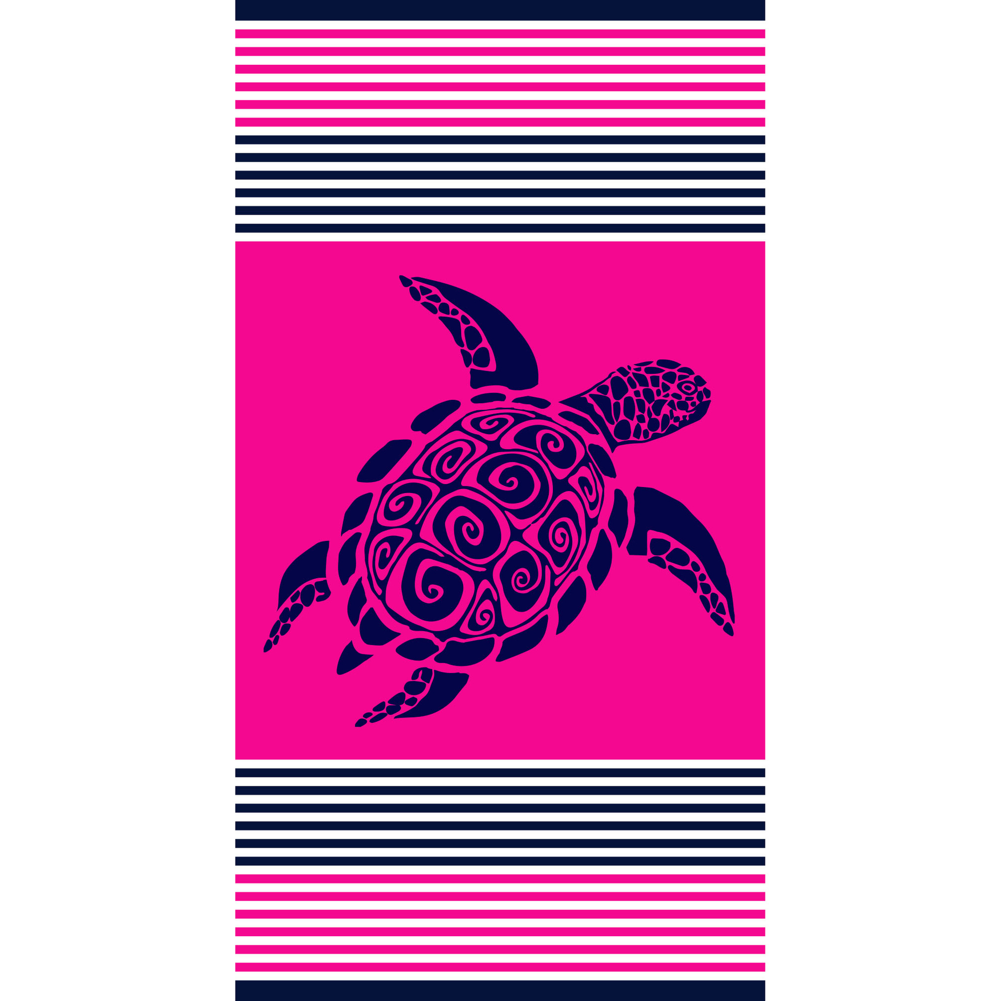 Fuchsia badlaken met schildpad print voor volwassenen 90 x 170
