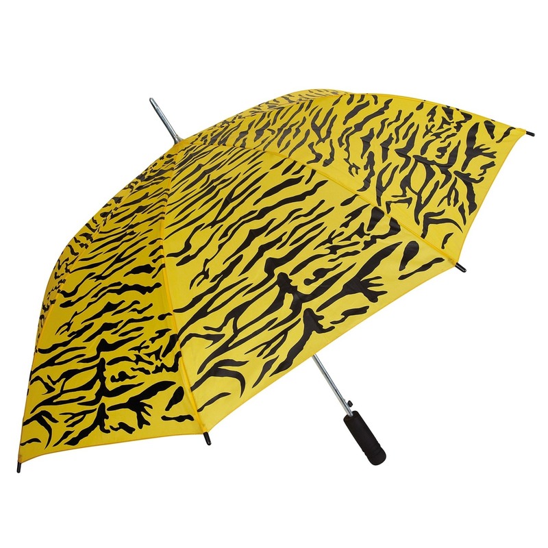 Geel/zwarte tijger opdruk paraplu 80 cm