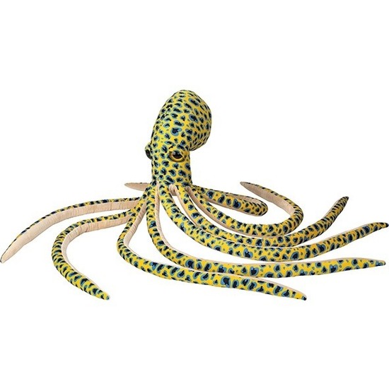 Gele octopus/inktvis vissen knuffels 100 cm knuffeldieren