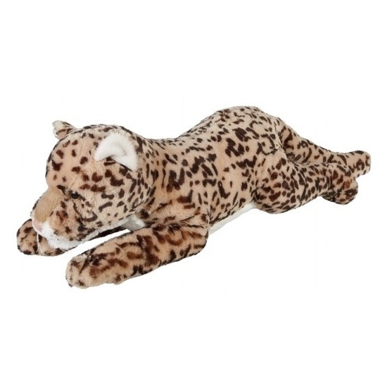 Gevlekte luipaarden knuffels liggend 60 cm knuffeldieren