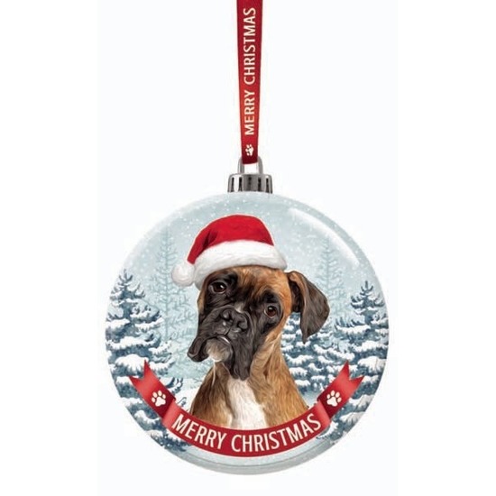 Afbeelding Glazen kerstbal hond Boxer 7 cm door Animals Giftshop