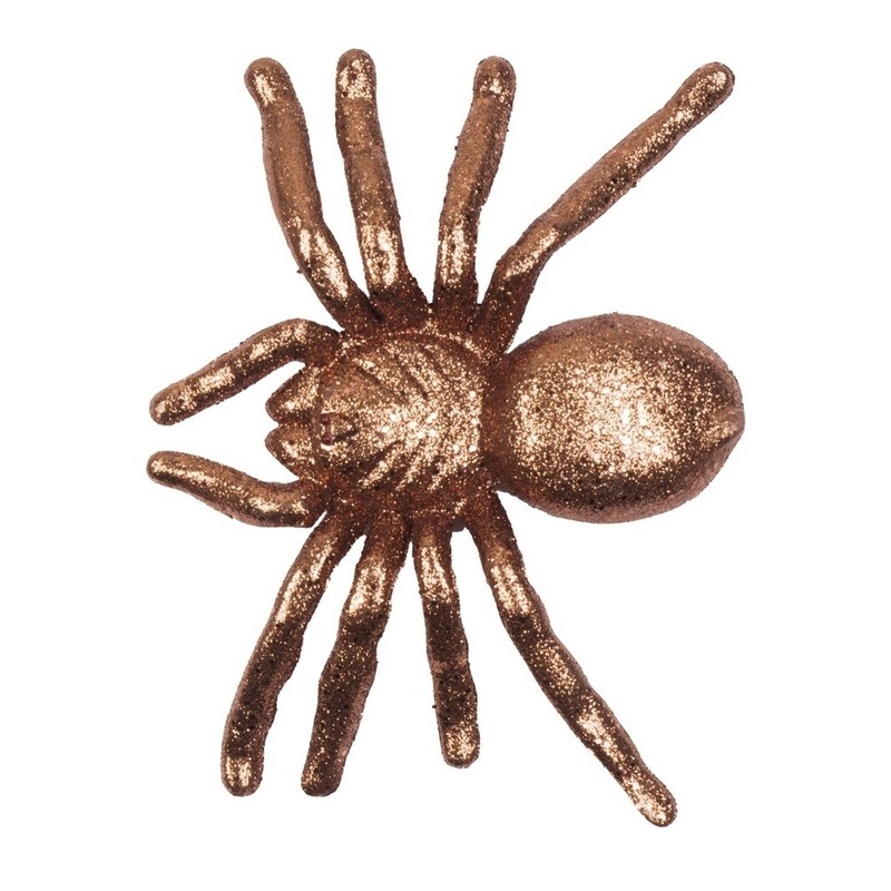 Gouden halloween spin met glitters 20 cm