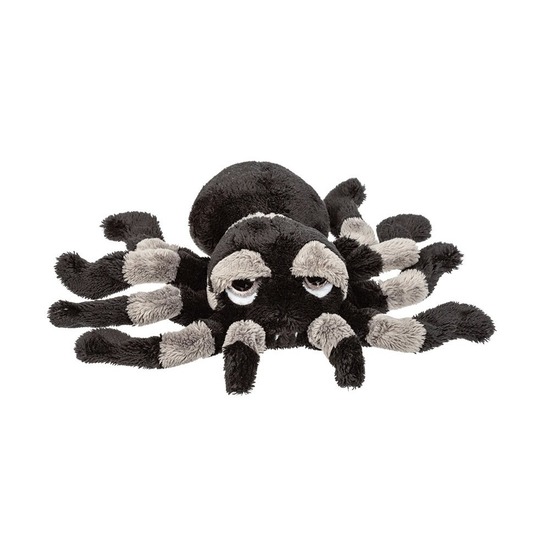 Grijs met zwarte spinnen knuffels 13 cm knuffeldieren