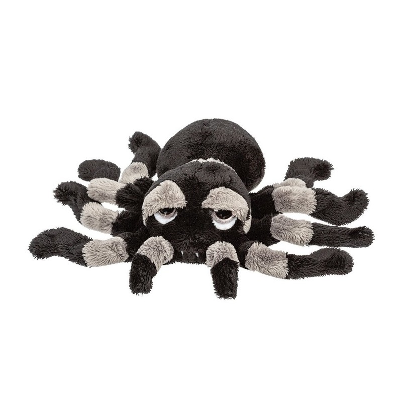 Grijs met zwarte spinnen knuffels 22 cm knuffeldieren