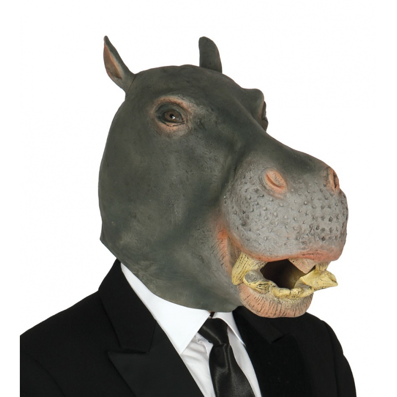 Grijs nijlpaarden masker voor volwassenen