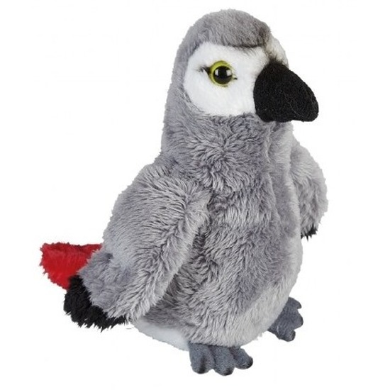 Grijze papegaaien knuffels 15 cm knuffeldieren