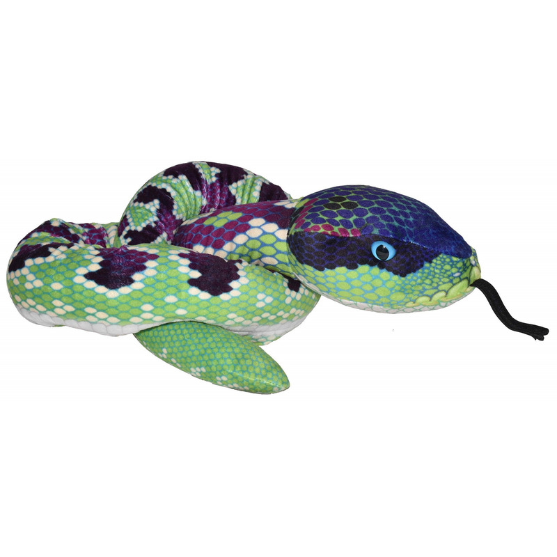 Groen/paarse slangen knuffels 137 cm knuffeldieren