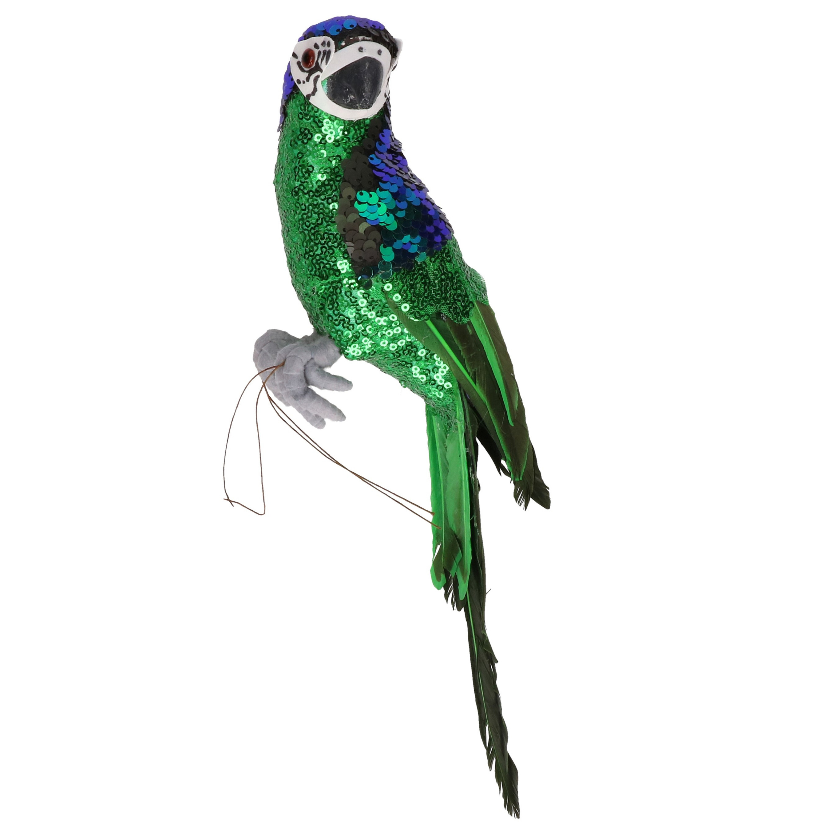 Groen woondecoratie beeld papegaai vogel 30 cm