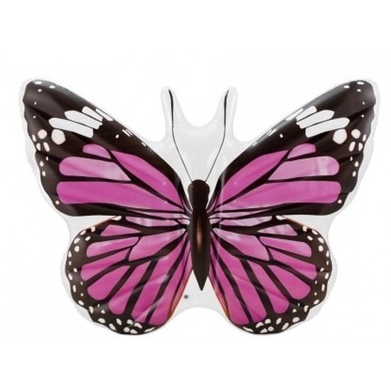 Grote opblaas vlinder 191 cm roze volwassenen