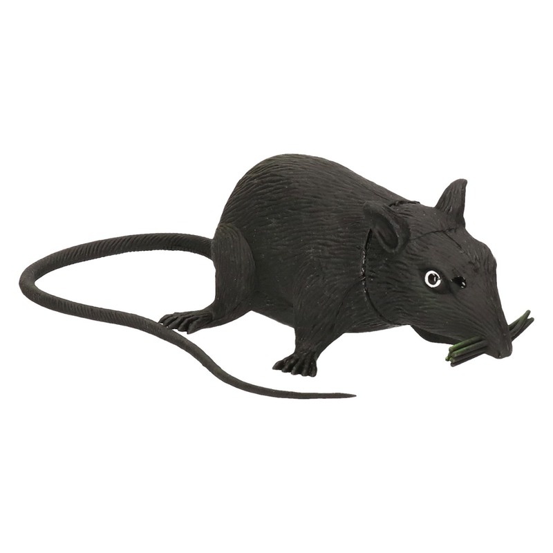 Halloween - Piepende horror decoratie rat 13 cm