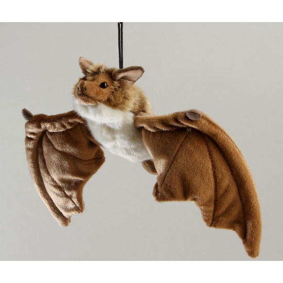 Halloween - Pluche decoratie knuffel dier vleermuis 16 x 36 cm