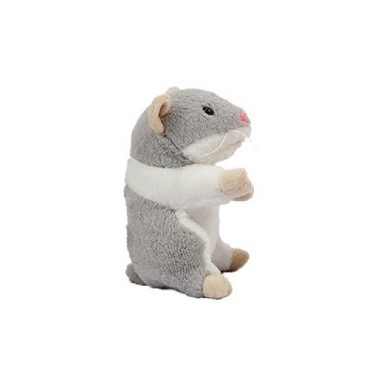 Hamster knuffel van 13 cm grijs