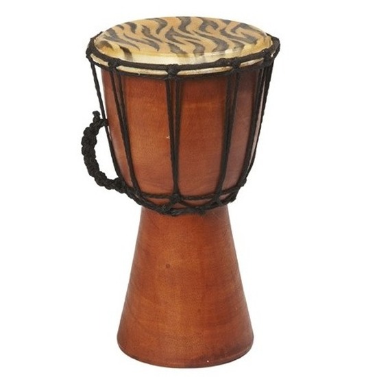 Handgemaakte houten drum met tijgerprint 25 cm