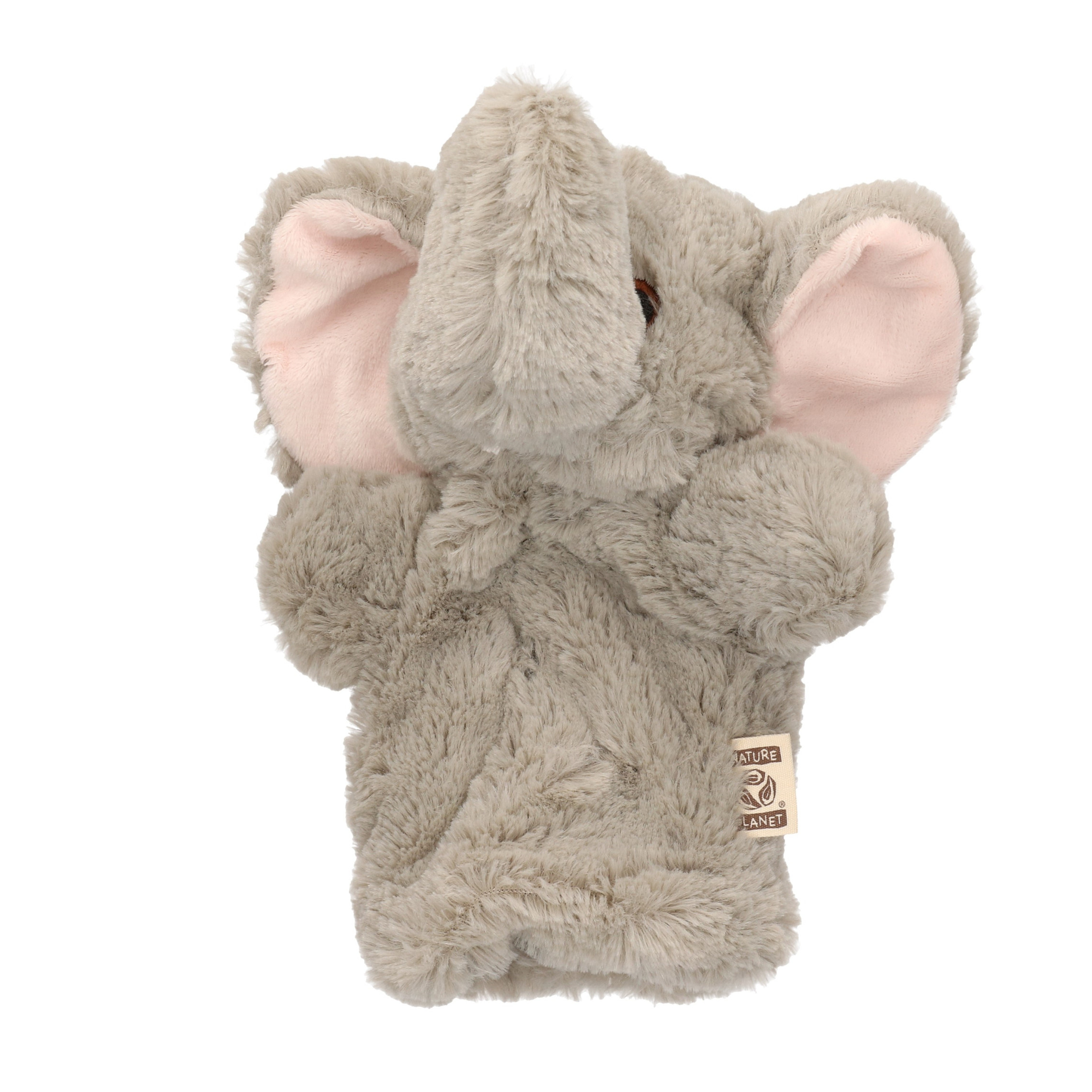 Handpop knuffel olifant pluche 22 cm