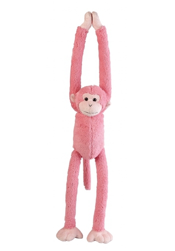 Hangend roze aapje knuffel 55 cm