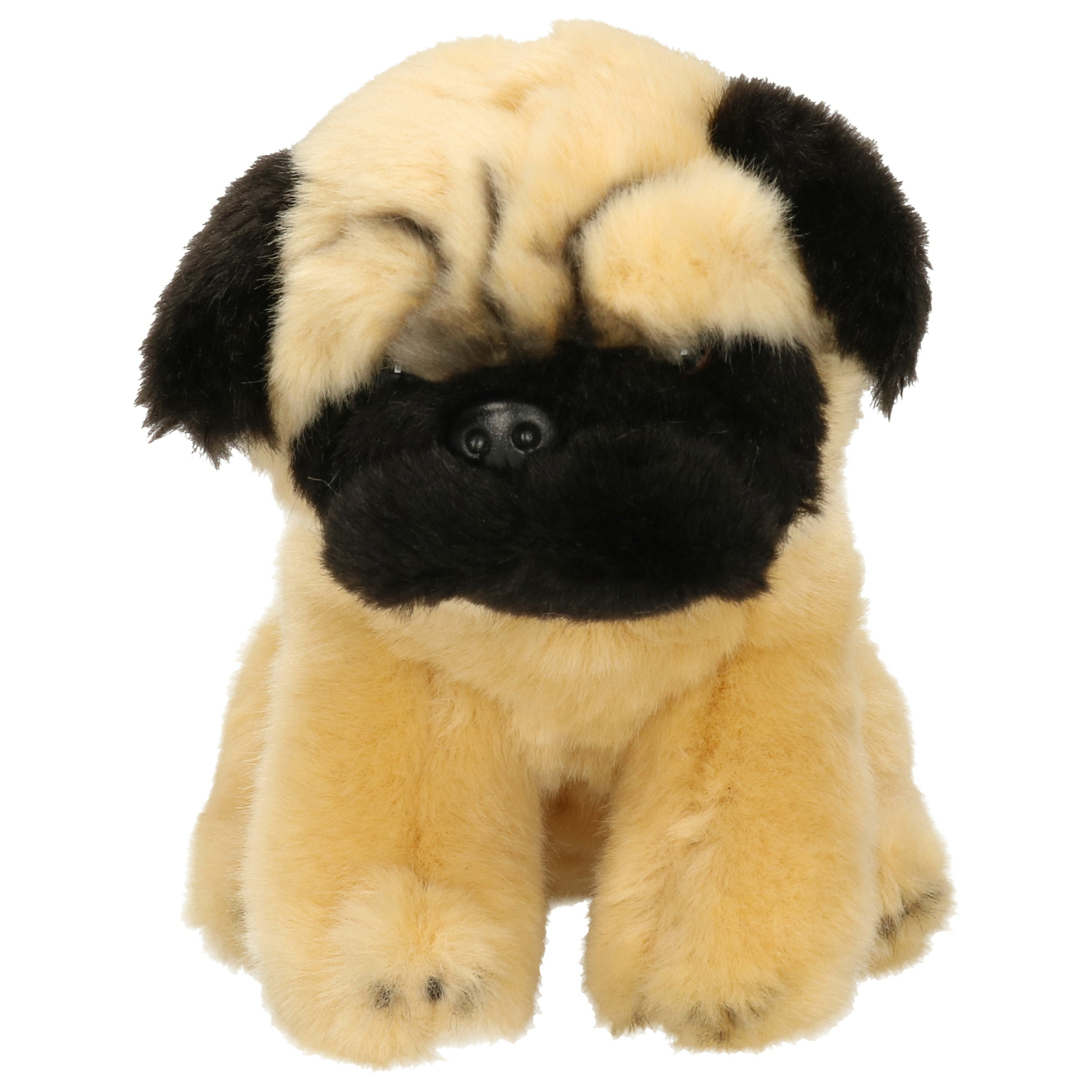 Hermann Teddy Knuffeldier hond Mopshond - pluche - premium knuffels - beige - 15 cm