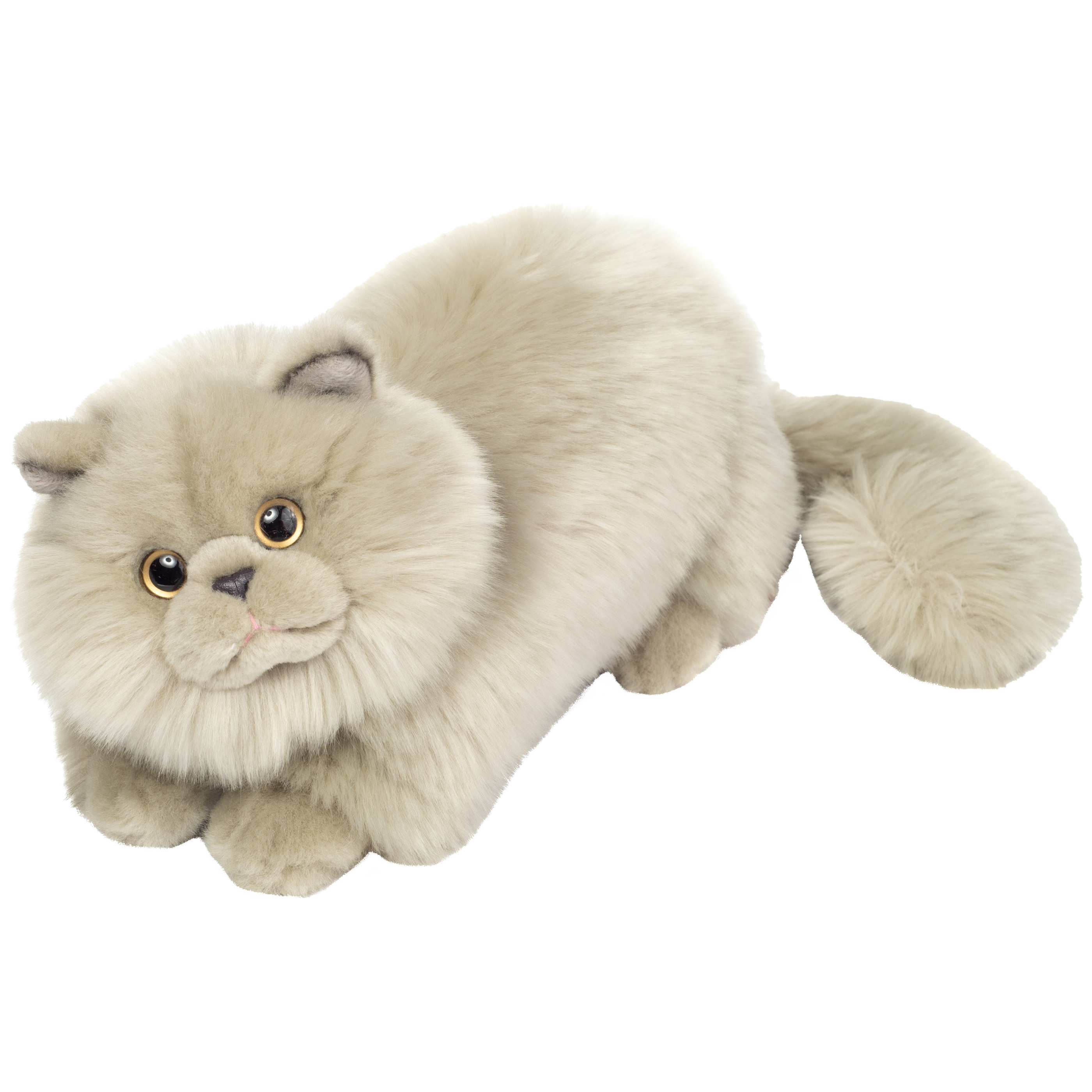 Hermann Teddy Knuffeldier Perzische kat poes zachte pluche stof premium knuffels grijs 24 cm