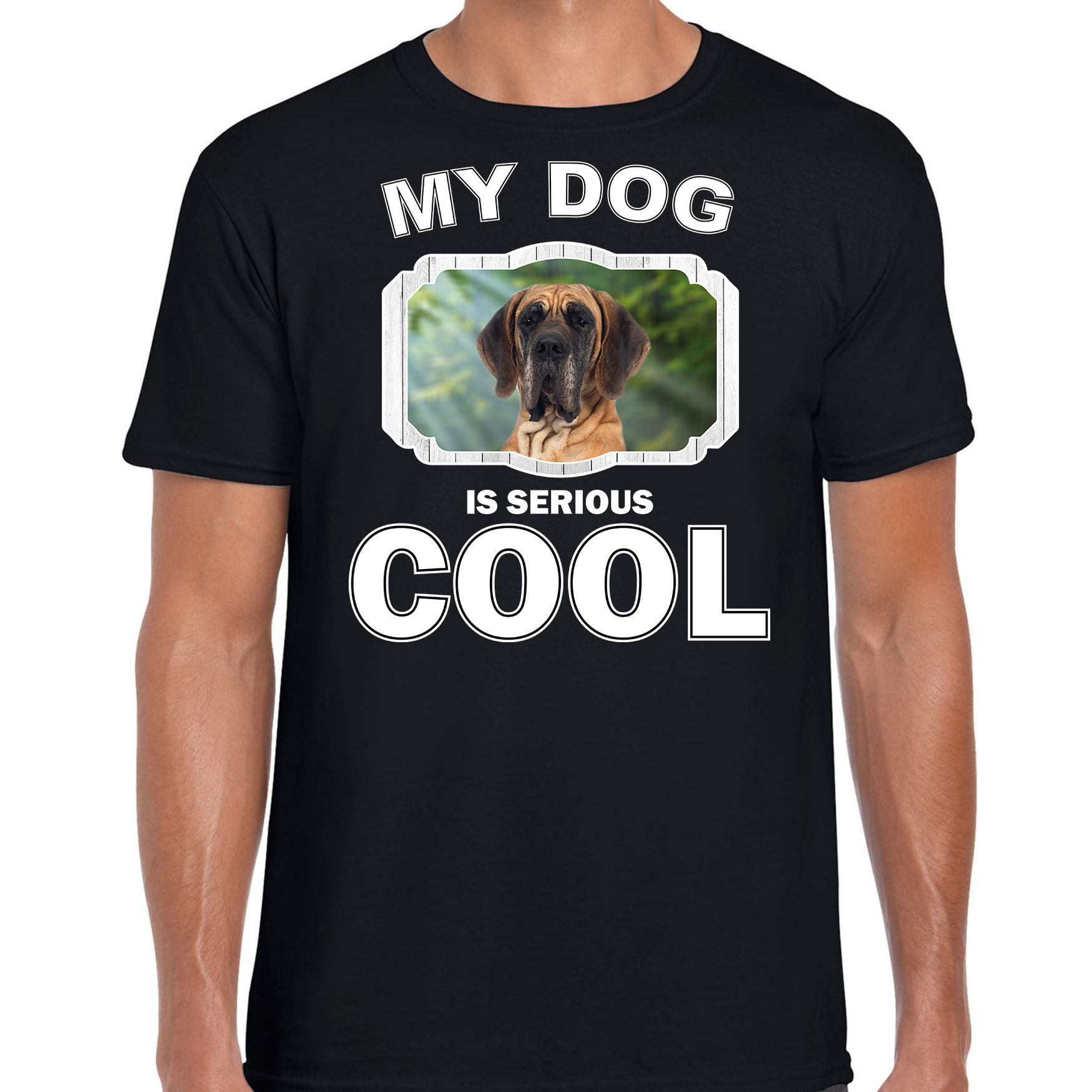 Honden liefhebber shirt Deense dog my dog is serious cool zwart voor heren