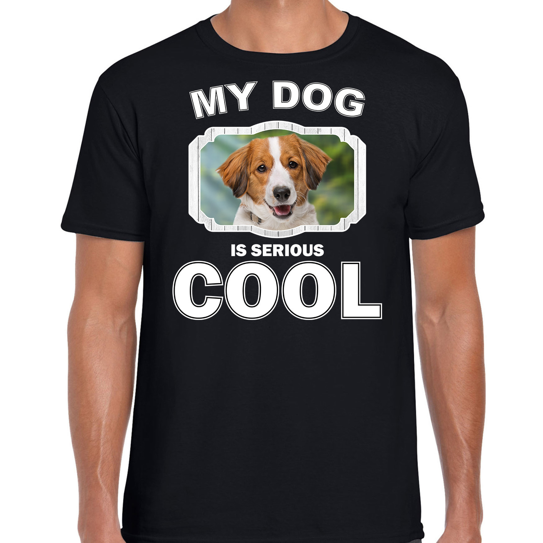 Honden liefhebber shirt Kooiker my dog is serious cool zwart voor heren