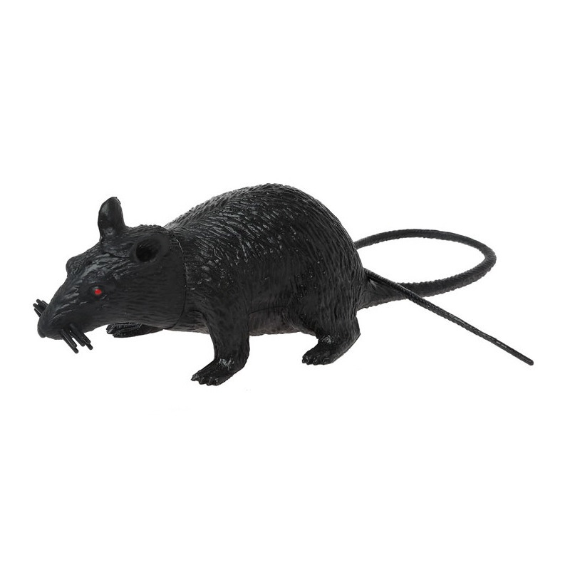 Horror decoratie rat zwart 22 cm
