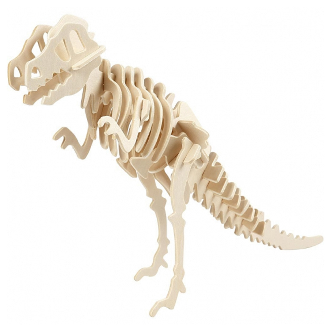 Houten dinosaurus 3d puzzel T-Rex met app