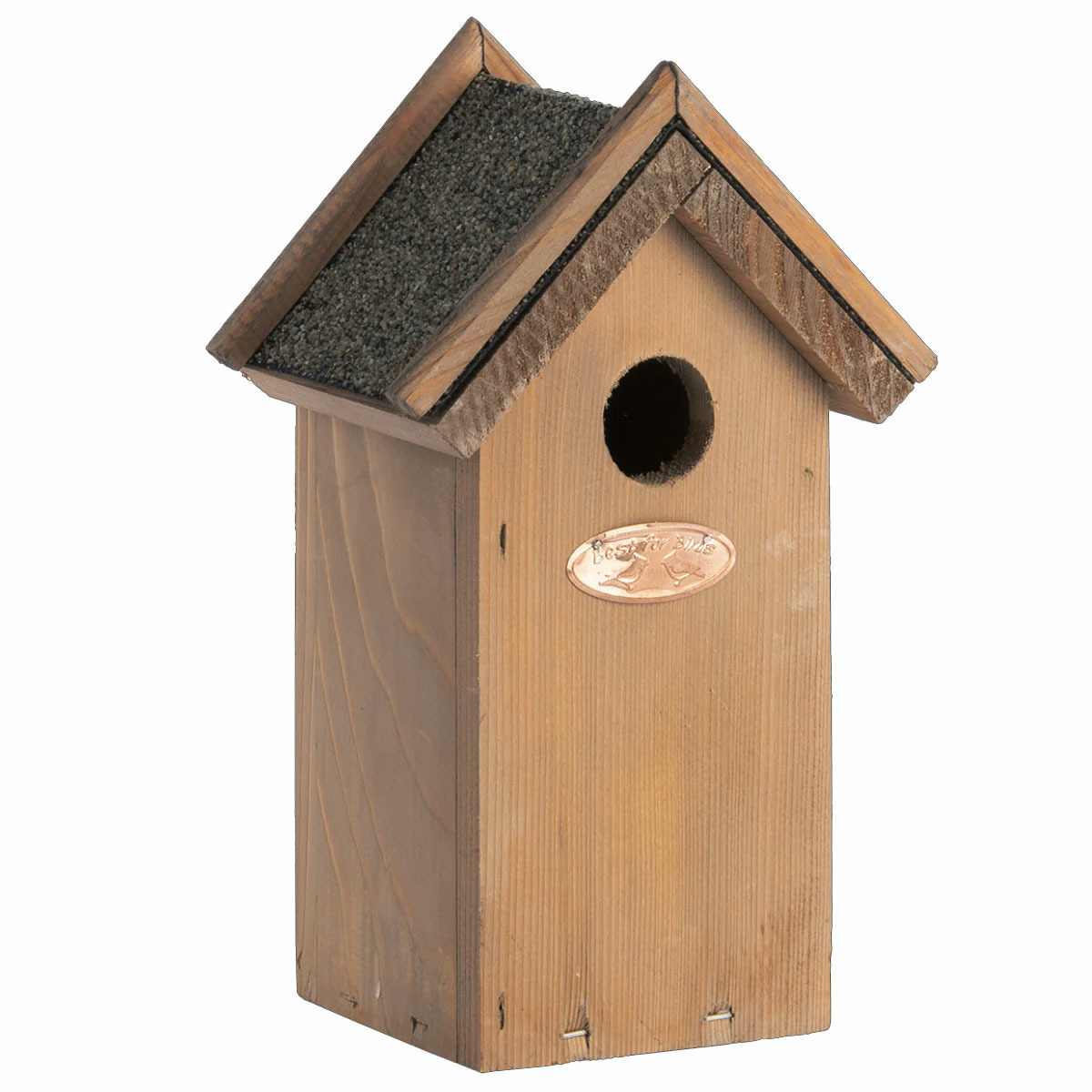 Afbeelding Houten vogelhuisje/ nestkastje met bitumen punt dakje 16 x 22 cm door Animals Giftshop