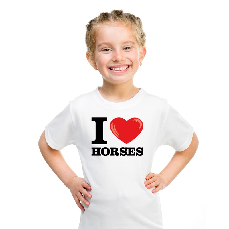 I love horses t-shirt wit jongens en meisjes