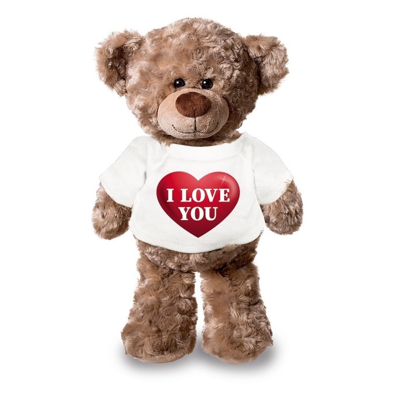 Afbeelding I love you Valentijnsdag knuffelbeer 43 cm door Animals Giftshop