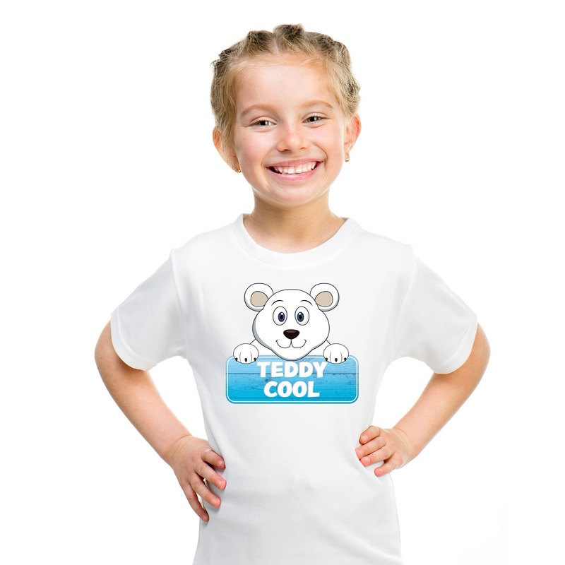 IJsbeer dieren t-shirt wit voor kinderen