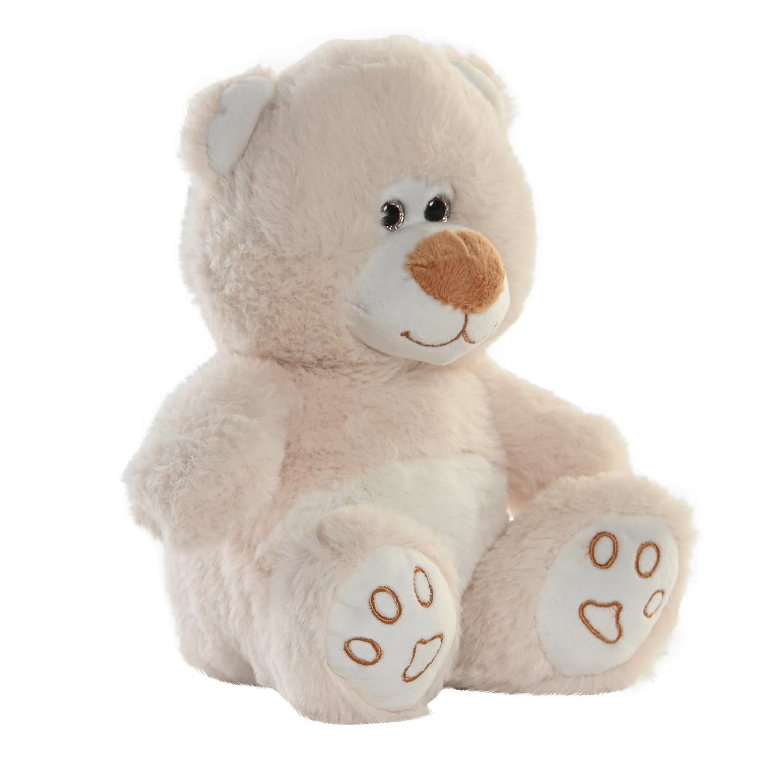 Items speelgoed Teddybeer knuffeldier - zachte pluche - 19 cm zittend - beige
