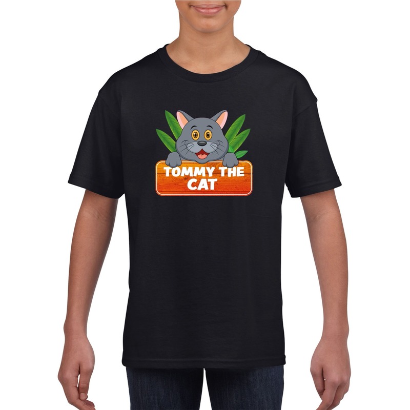 Katten dieren t-shirt zwart voor kinderen